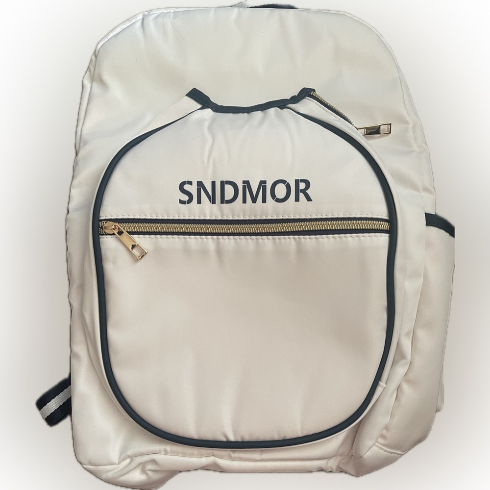 SNDMOR Pickleball Bag, white w/navy trim Unisex, NWOT
